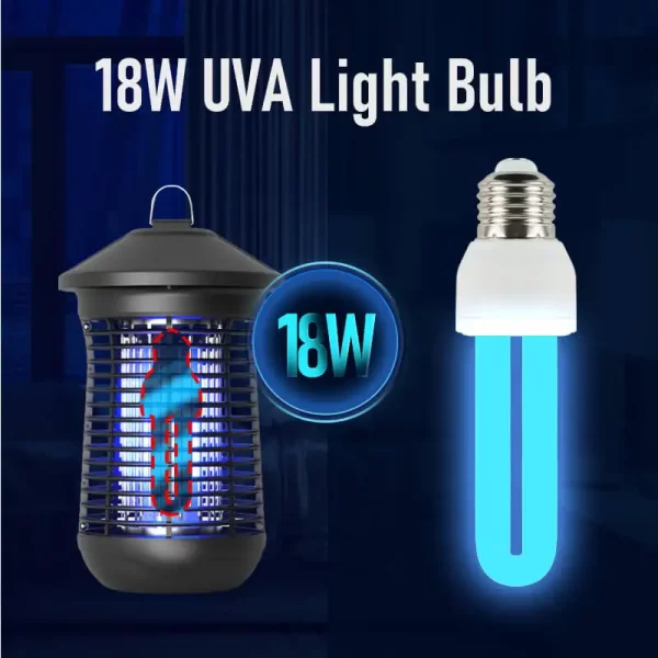 6W/18W UV Bulb Electric Shock Mosquito Killer Lamp 365nm Light Control Fly Trap Flies Insect Killer Bug Zapper Mosquito Lights - - Image 3