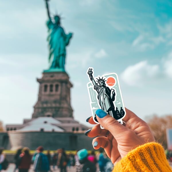 50pcs USA Landmarks Stickers - Waterproof, Reusable Architectural Pattern Decals made of PET - English Text - for Laptops, Phones, Water Bottles - Travel Decor, DIY Projects - Image 2
