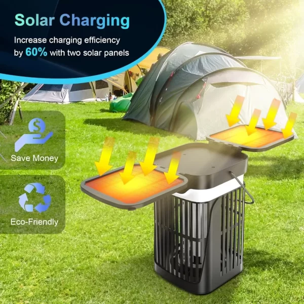 HAOYUNMA Solar Bug Zapper Outdoor, 2024 Upgraded Mosquito Zapper Outdoor Solar Powered, Cordless Electric Bug Zapper Indoor w/Ni - Image 2