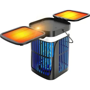 HAOYUNMA Solar Bug Zapper Outdoor, 2024 Upgraded Mosquito Zapper Outdoor Solar Powered, Cordless Electric Bug Zapper Indoor w/Ni