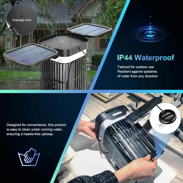 HAOYUNMA Solar Bug Zapper Outdoor, 2024 Upgraded Mosquito Zapper Outdoor Solar Powered, Cordless Electric Bug Zapper Indoor w/Ni - Image 5